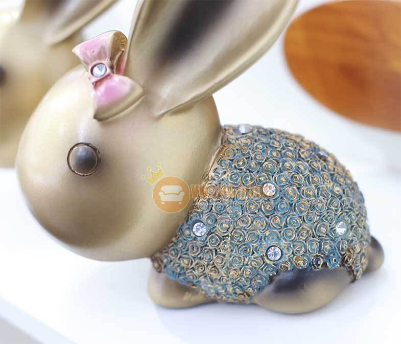 đồ decor nội thất đôi thỏ ngọc LKD1432J-3